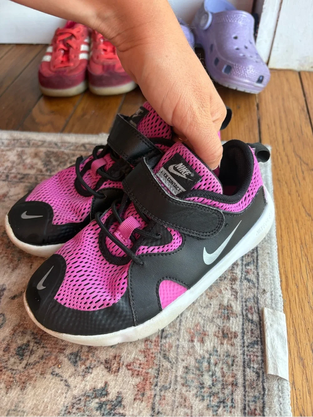 Girls Purple Mesh 12.5C Nike Velcro Sneakers lightweight
